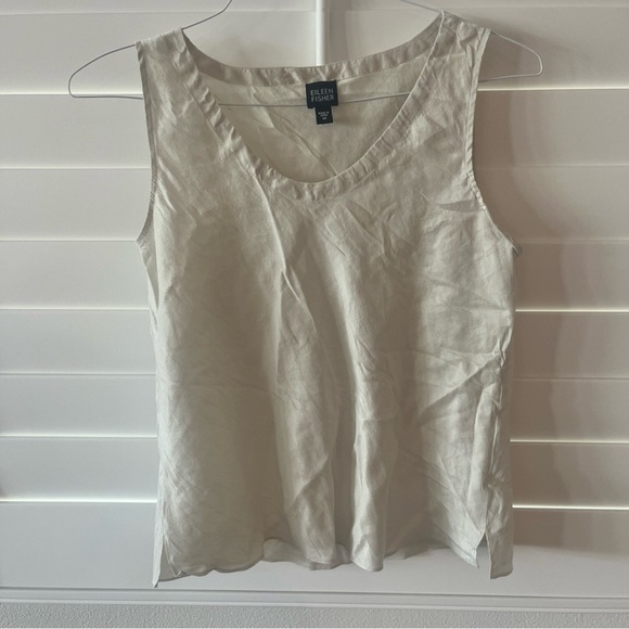 Sold sold Eileen Fisher Tan Fitted Tank Top %100 sink - Picture 1 of 8
